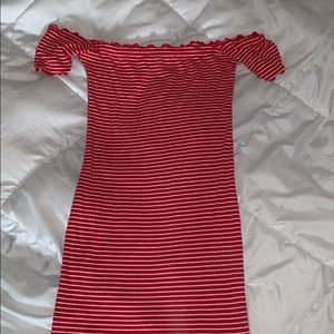 f21 striped fitted dress